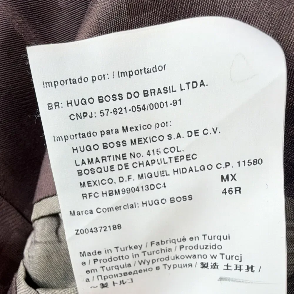 BOSS Hugo Boss Men’s Gray Wool 2-Button Single-Breasted Suit Jacket 46R